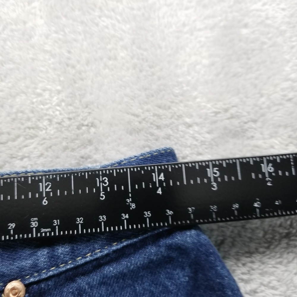 VTG Lee Jeans Womens 14 Blue Straight High Rise Made in USA Union 80s Talon - Picture 10 of 11